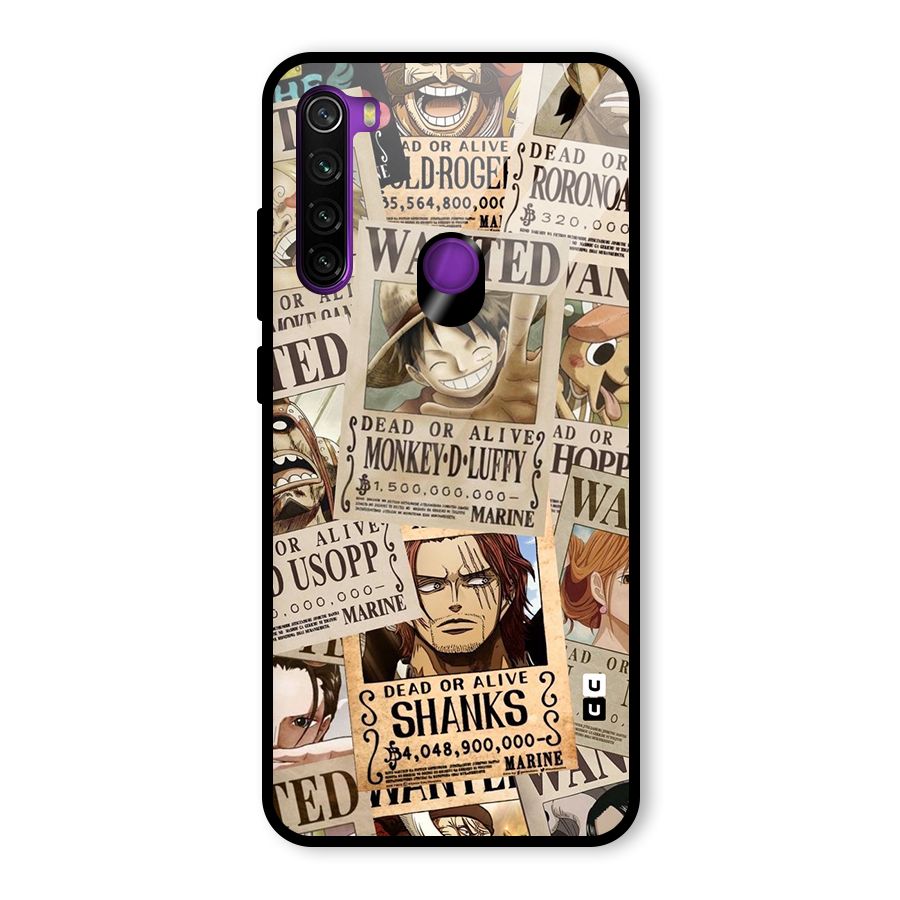 One Piece Most Wanted Glass Back Case for Redmi Note 8