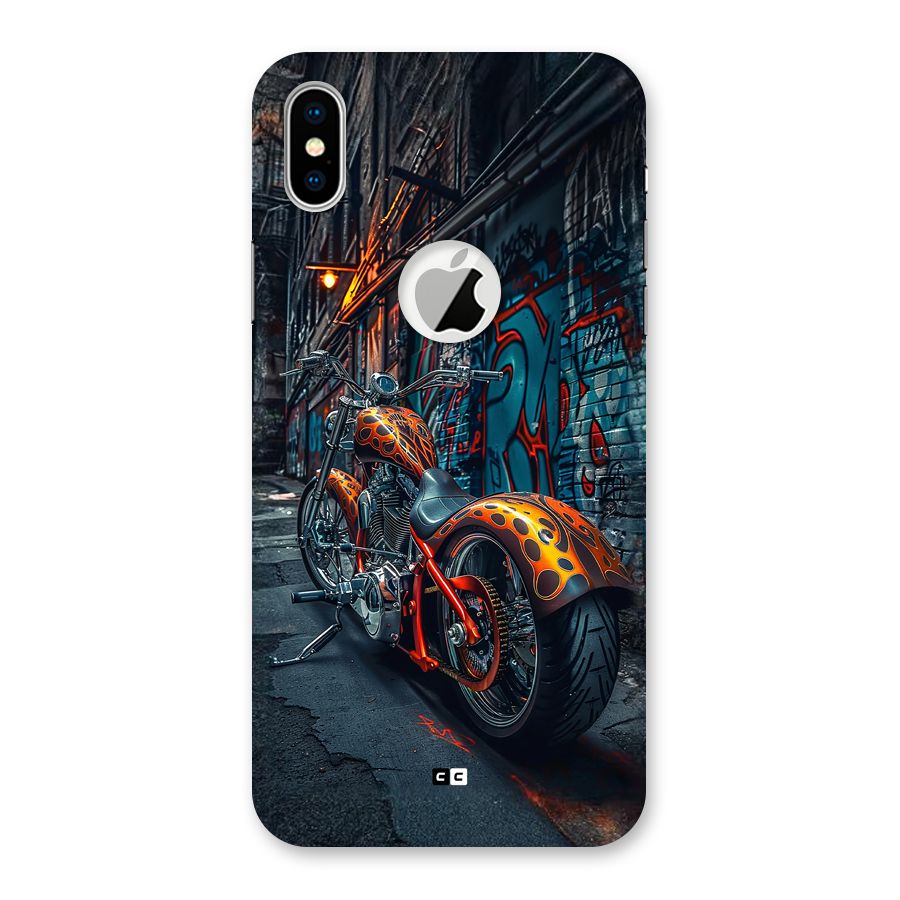 Orange Fatbike Back Case for iPhone X Logo Cut