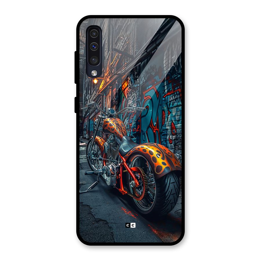 Orange Fatbike Glass Back Case for Galaxy A50