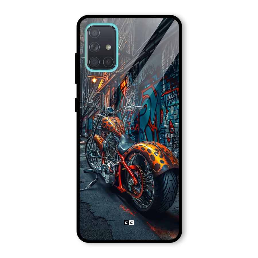 Orange Fatbike Glass Back Case for Galaxy A71
