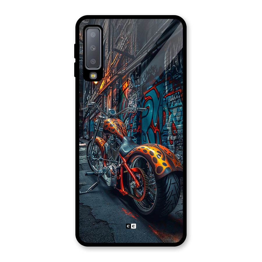 Orange Fatbike Glass Back Case for Galaxy A7 (2018)