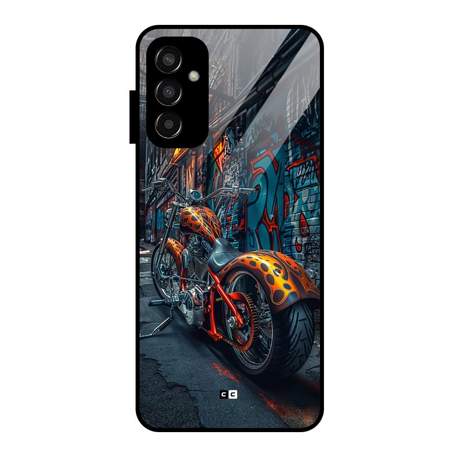 Orange Fatbike Glass Back Case for Galaxy F13
