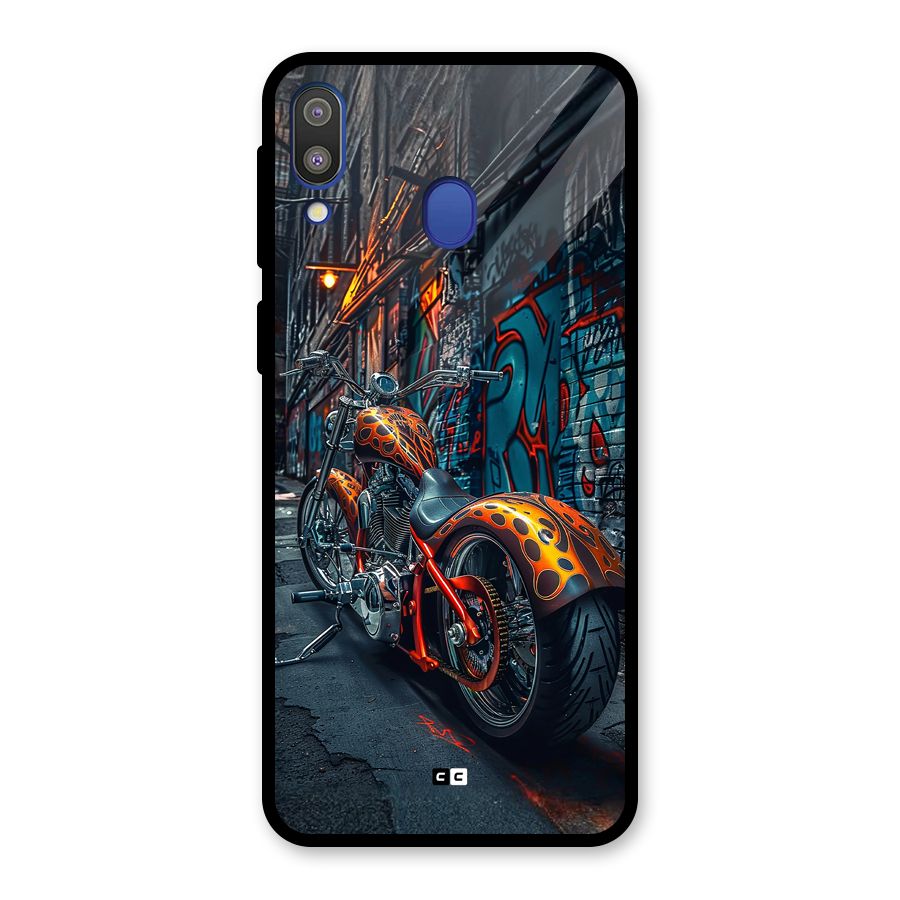 Orange Fatbike Glass Back Case for Galaxy M20