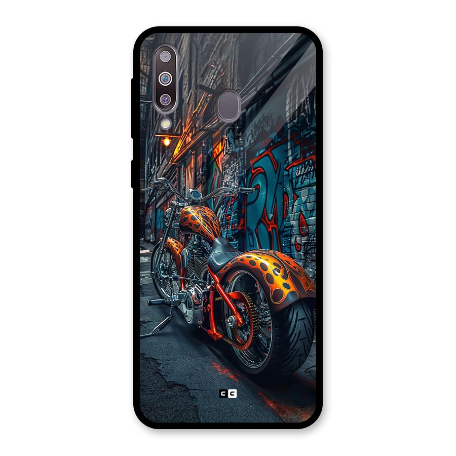 Orange Fatbike Glass Back Case for Galaxy M30