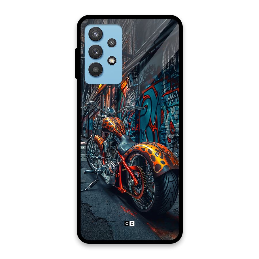 Orange Fatbike Glass Back Case for Galaxy M32 5G