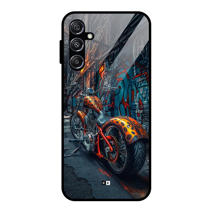 Orange Fatbike Glass Back Case for Galaxy M34 5G