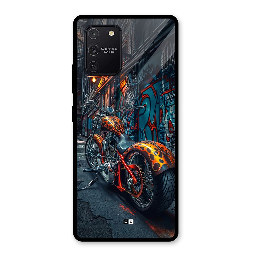 Orange Fatbike Glass Back Case for Galaxy S10 Lite