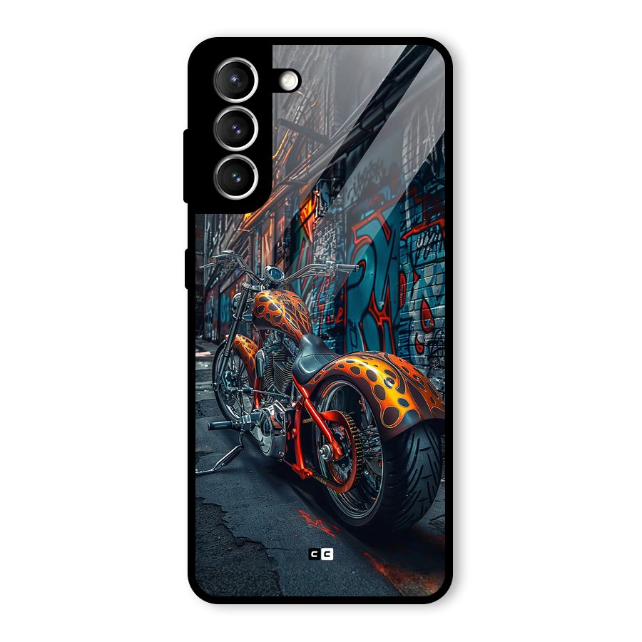 Orange Fatbike Glass Back Case for Galaxy S21 5G
