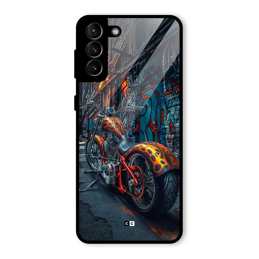 Orange Fatbike Glass Back Case for Galaxy S21 Plus