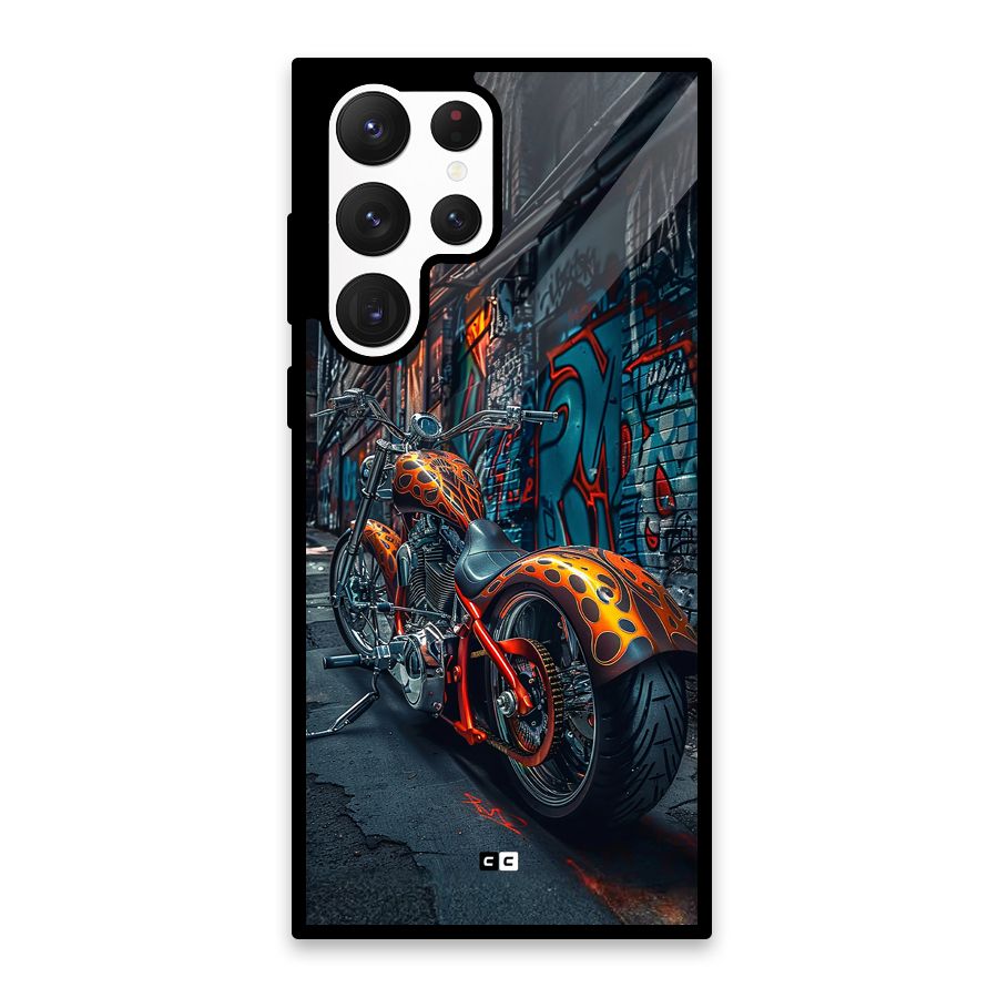 Orange Fatbike Glass Back Case for Galaxy S22 Ultra 5G