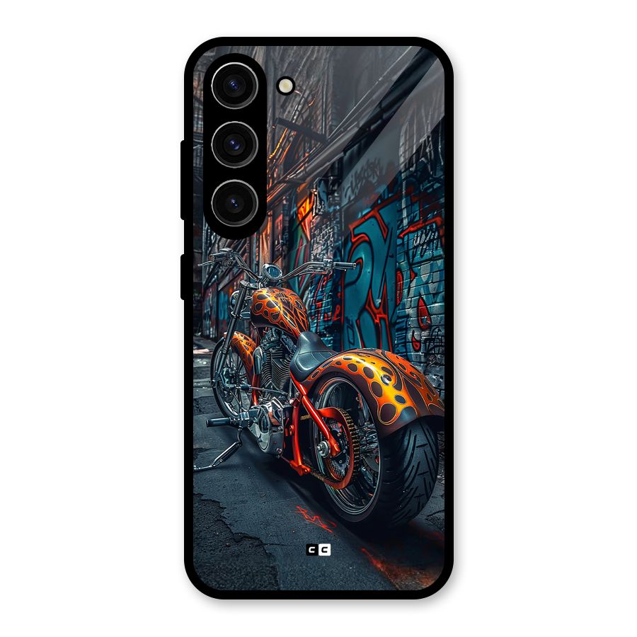 Orange Fatbike Glass Back Case for Galaxy S23