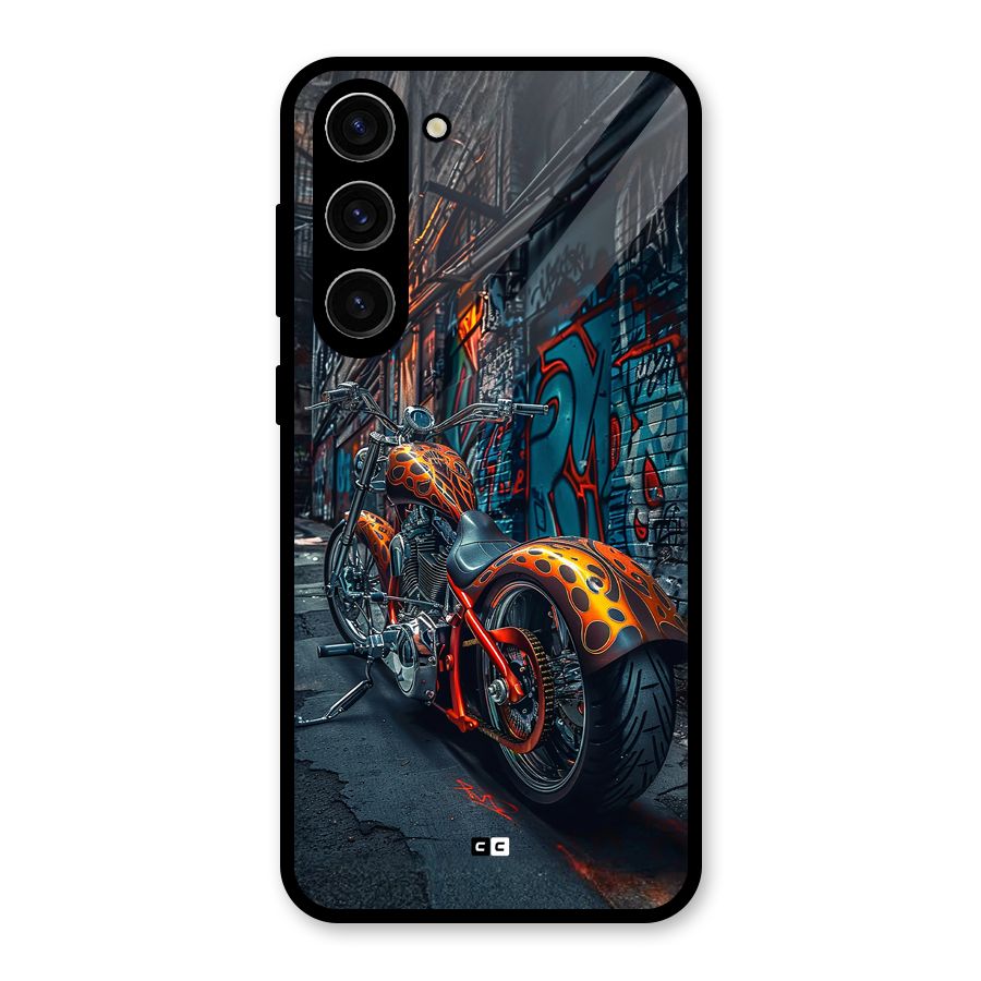 Orange Fatbike Glass Back Case for Galaxy S23 Plus