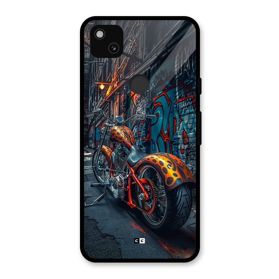 Orange Fatbike Glass Back Case for Google Pixel 4a