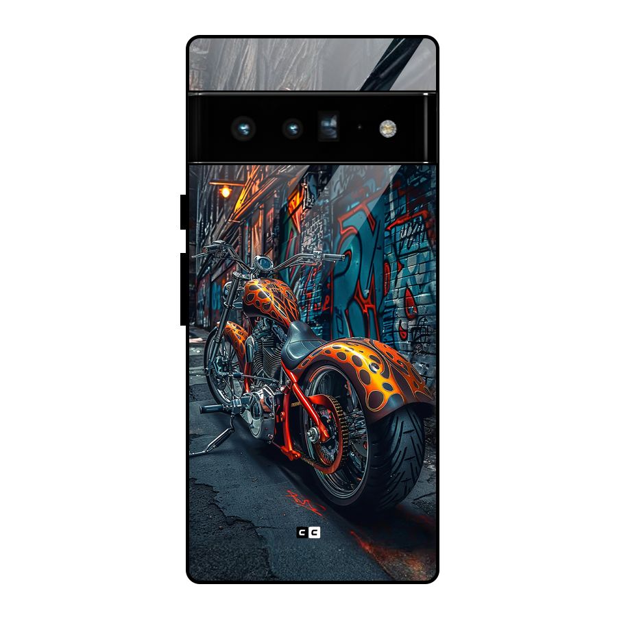 Orange Fatbike Glass Back Case for Google Pixel 6 Pro