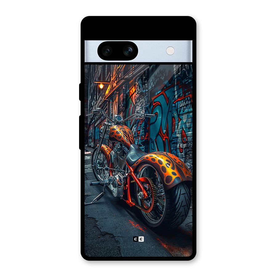 Orange Fatbike Glass Back Case for Google Pixel 7a