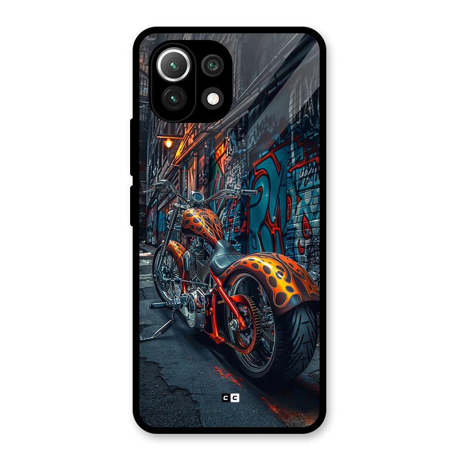 Orange Fatbike Glass Back Case for Mi 11 Lite NE 5G