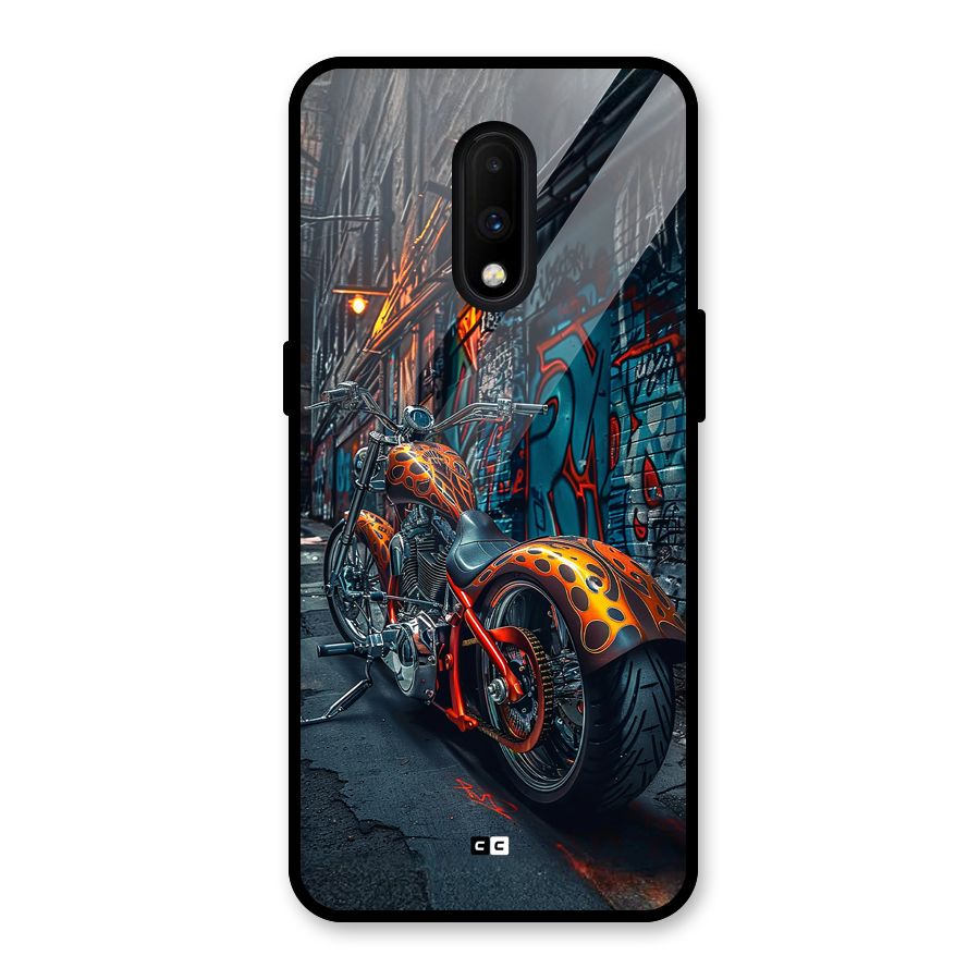 Orange Fatbike Glass Back Case for OnePlus 7