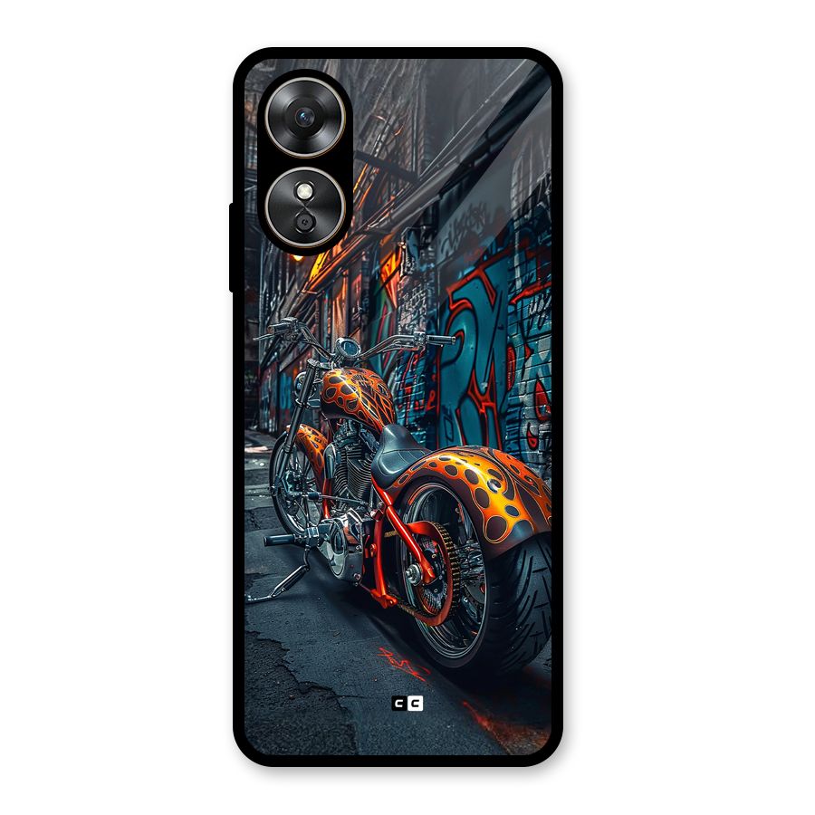 Orange Fatbike Glass Back Case for Oppo A17