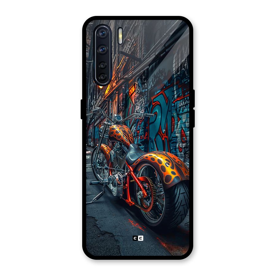 Orange Fatbike Glass Back Case for Oppo F15