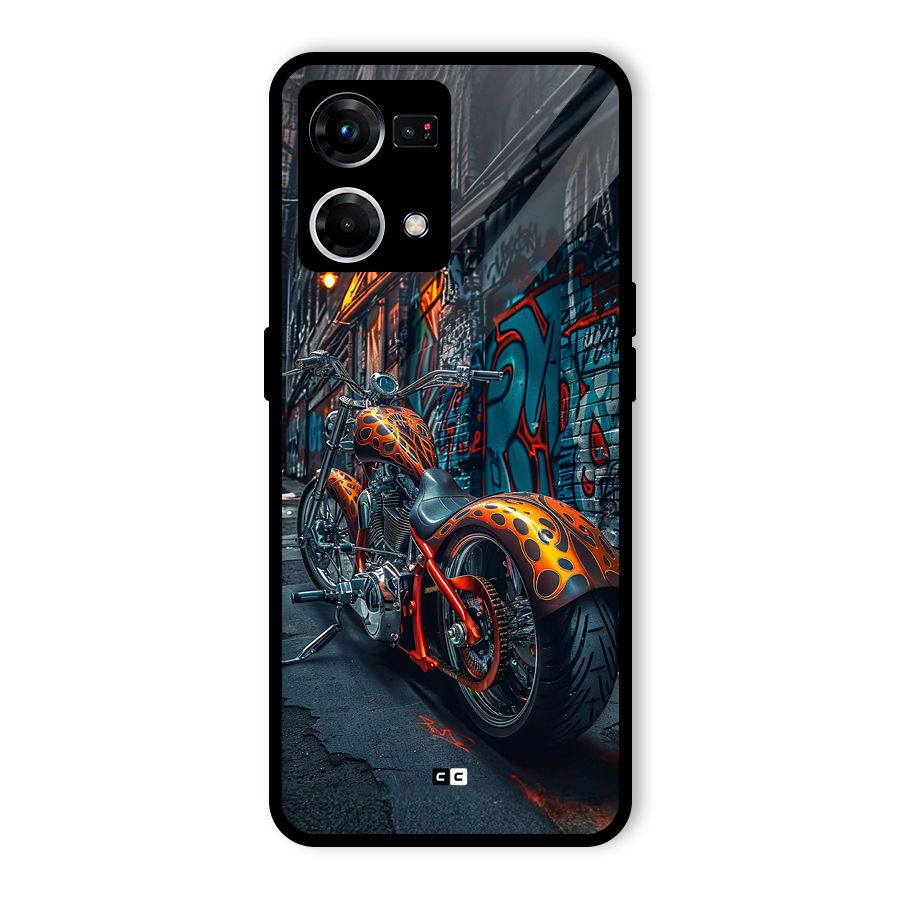 Orange Fatbike Glass Back Case for Oppo F21 Pro 4G