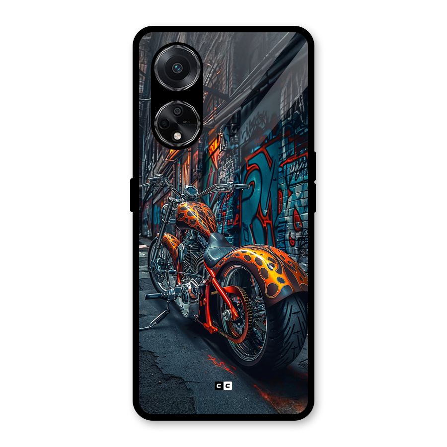Orange Fatbike Glass Back Case for Oppo F23