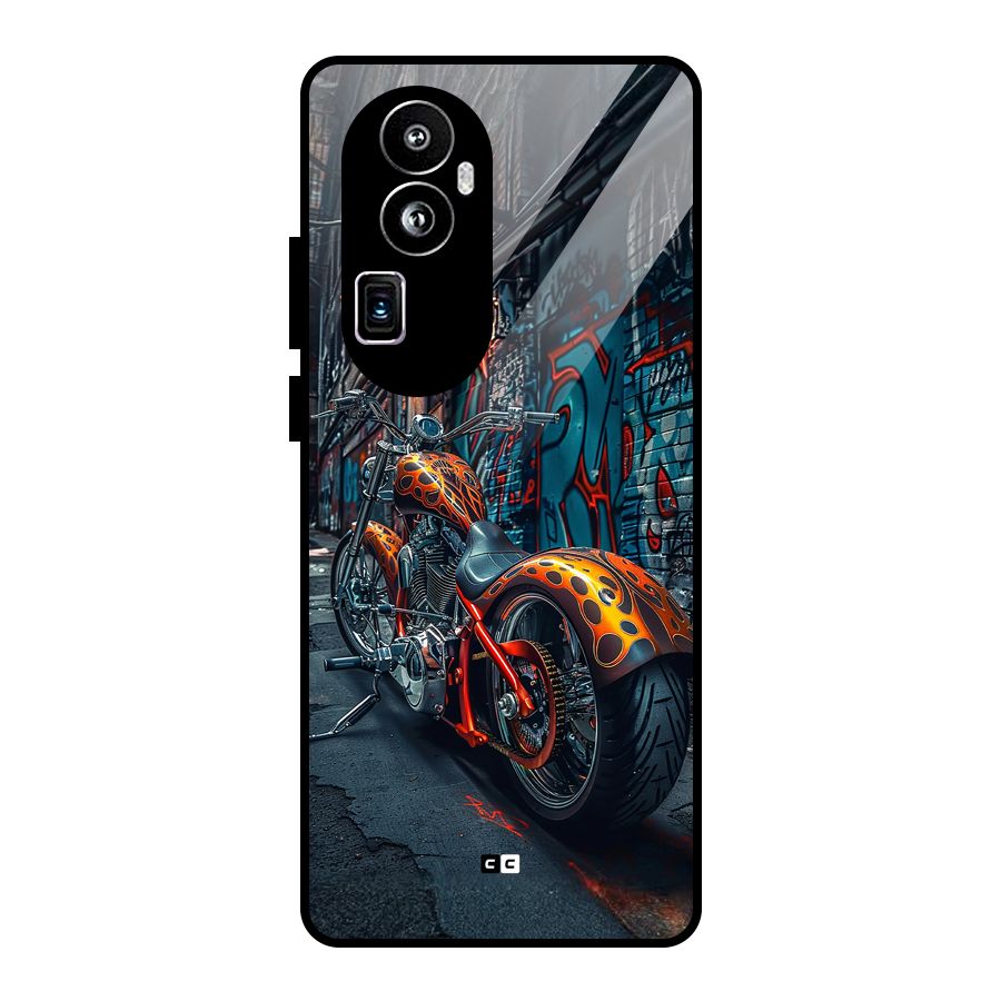 Orange Fatbike Glass Back Case for Oppo Reno10 Pro Plus
