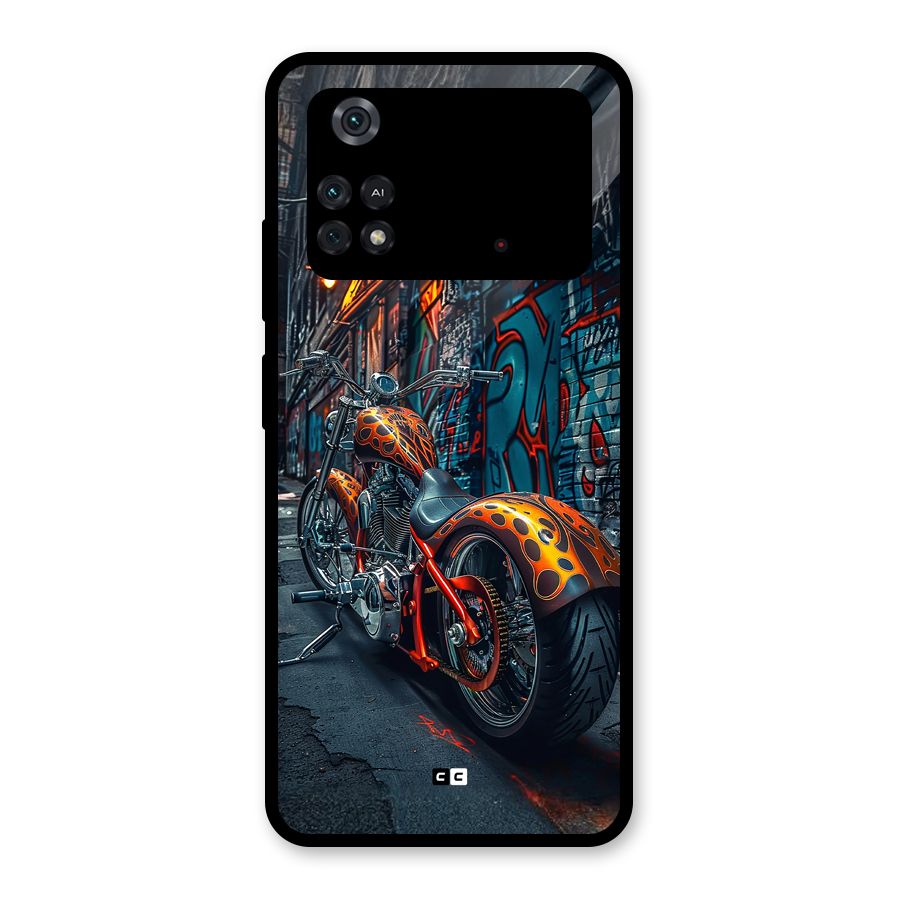 Orange Fatbike Glass Back Case for Poco M4 Pro 4G