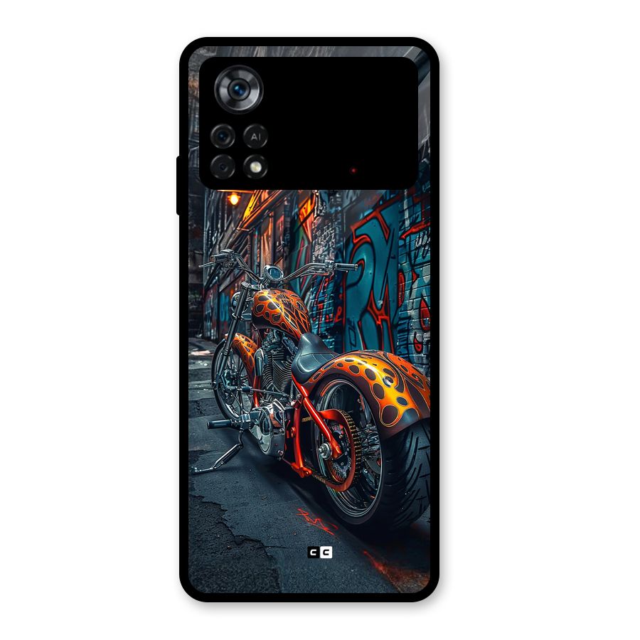 Orange Fatbike Glass Back Case for Poco X4 Pro 5G