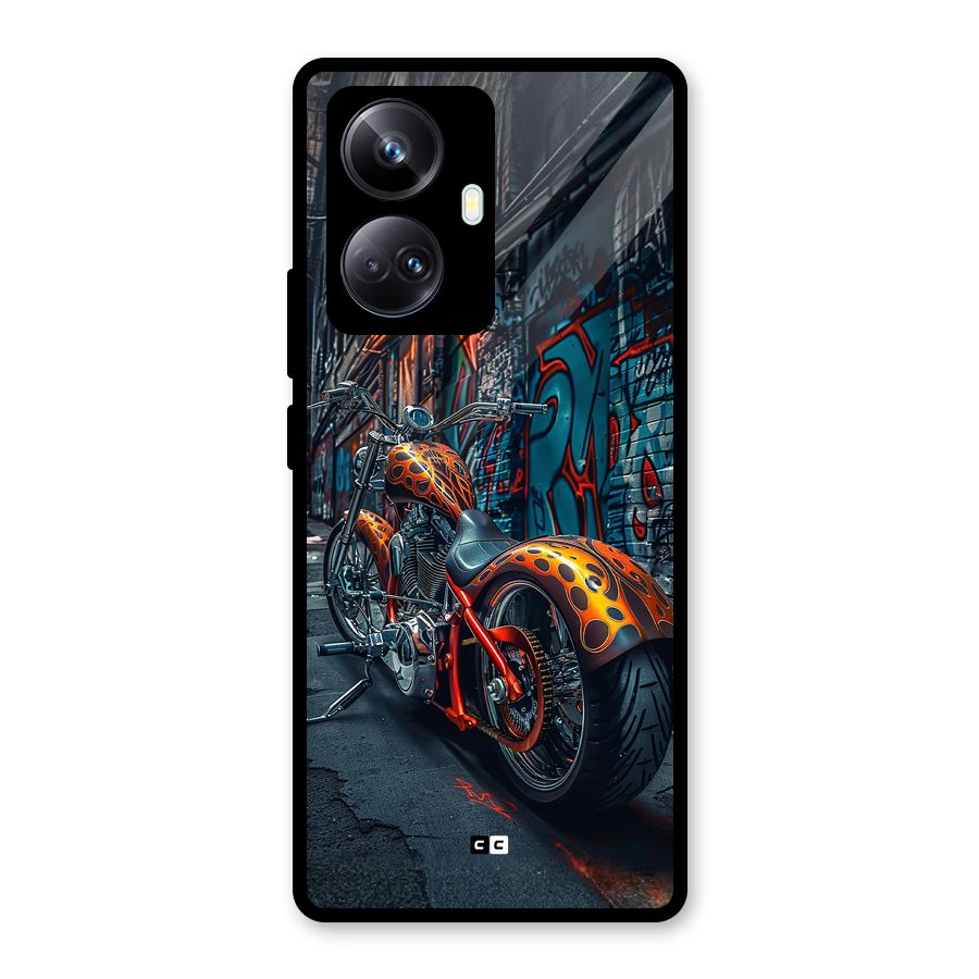 Orange Fatbike Glass Back Case for Realme 10 Pro Plus