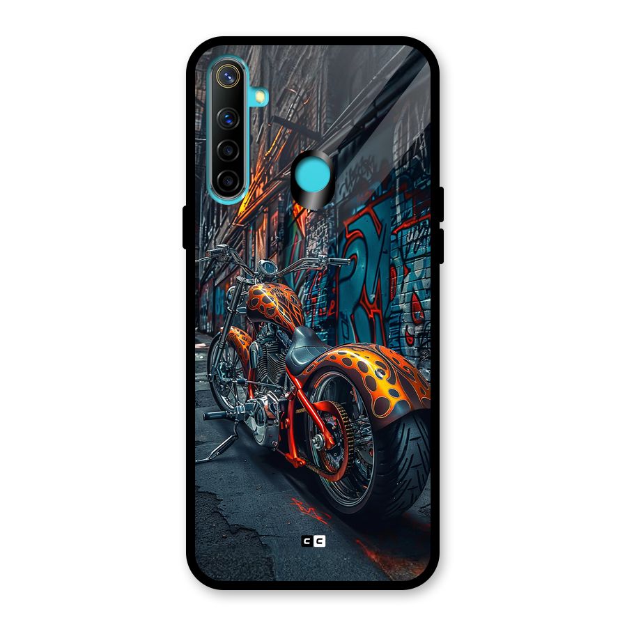 Orange Fatbike Glass Back Case for Realme 5i