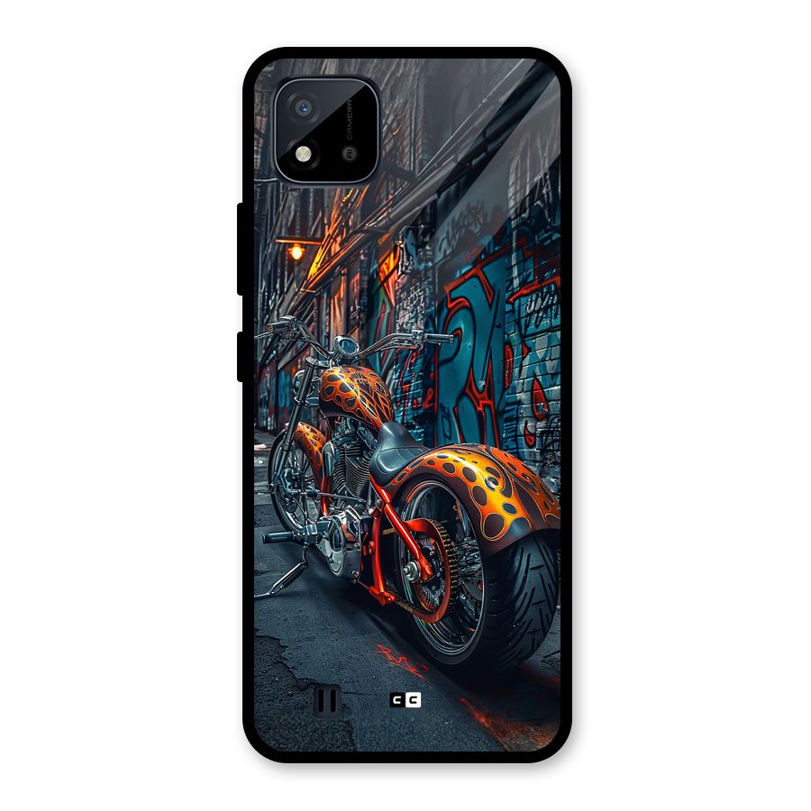 Orange Fatbike Glass Back Case for Realme C11 2021