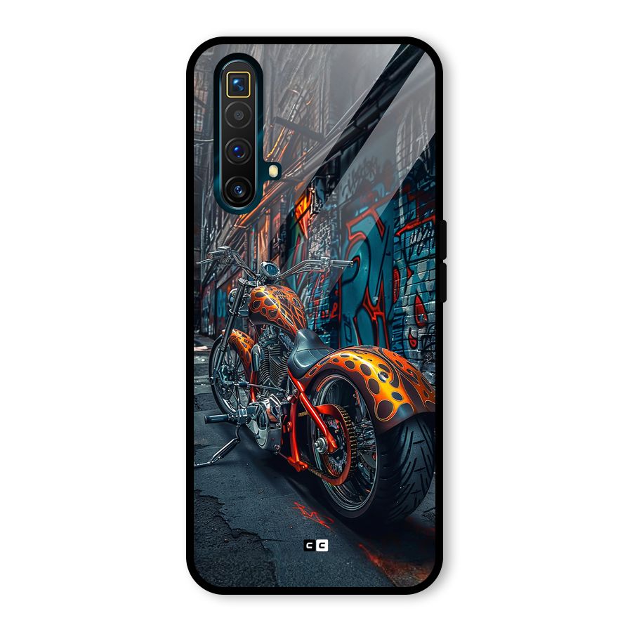 Orange Fatbike Glass Back Case for Realme X3