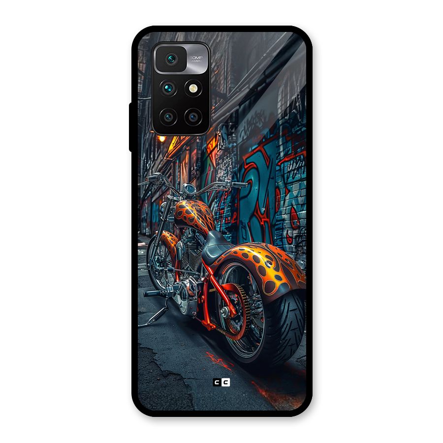 Orange Fatbike Glass Back Case for Redmi 10 Prime