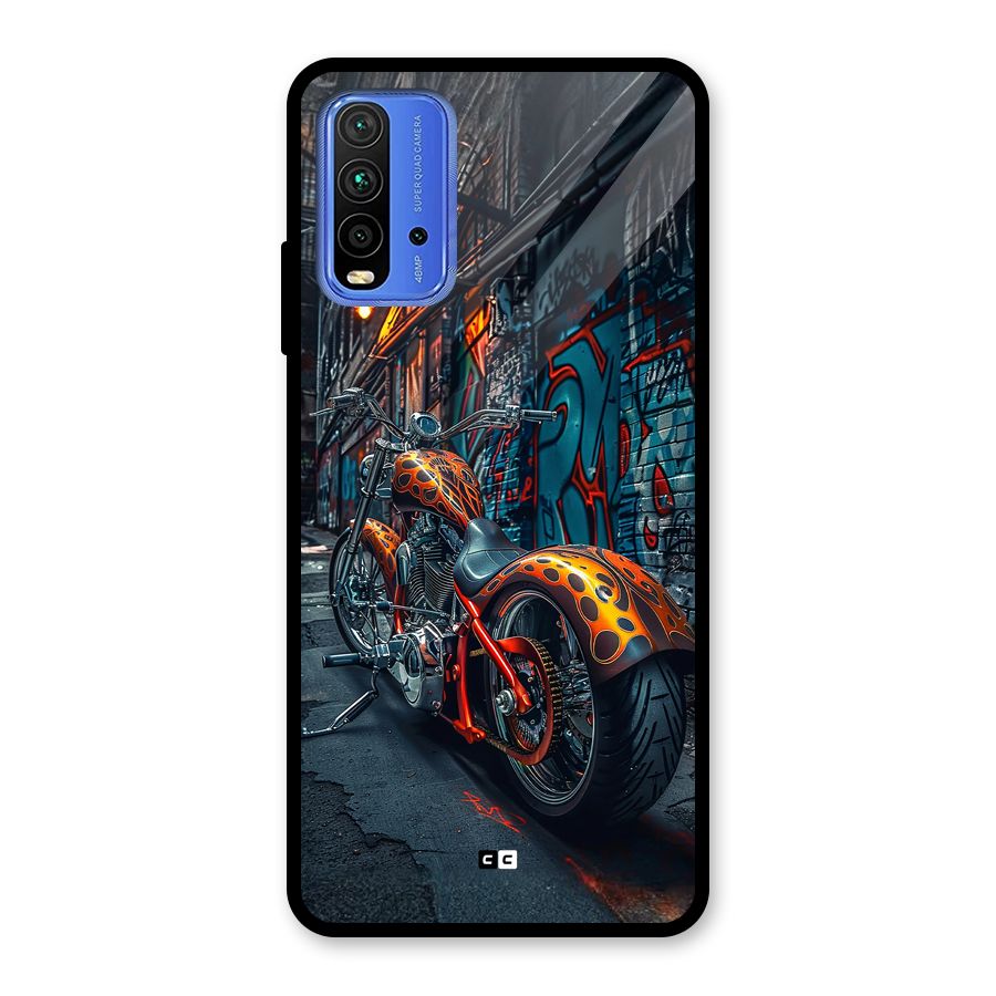 Orange Fatbike Glass Back Case for Redmi 9 Power
