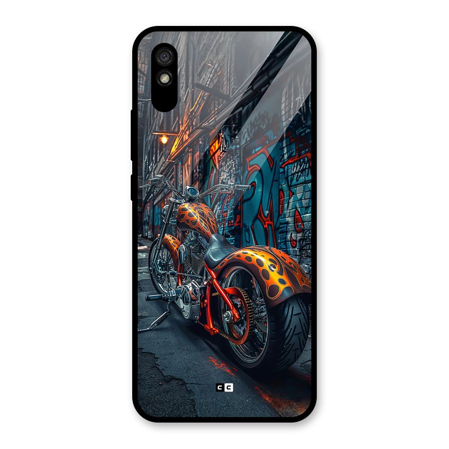 Orange Fatbike Glass Back Case for Redmi 9i