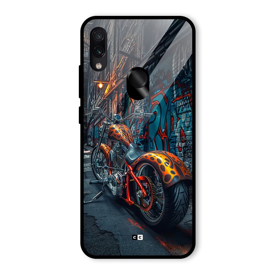 Orange Fatbike Glass Back Case for Redmi Note 7 Pro