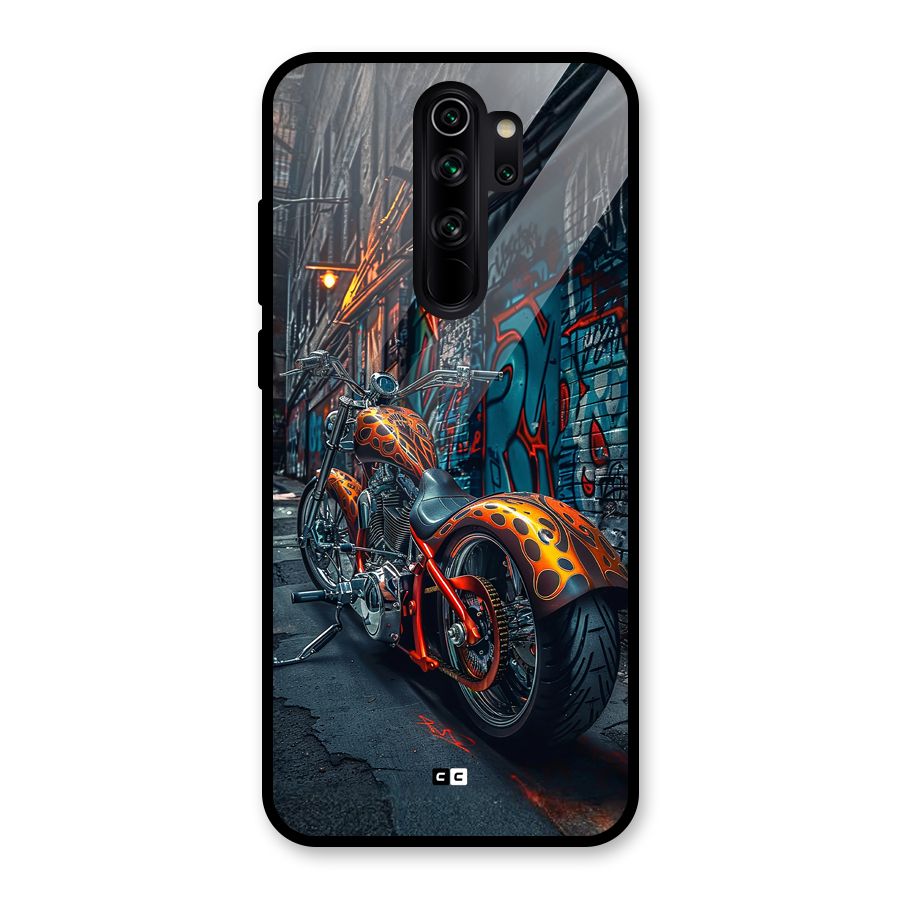 Orange Fatbike Glass Back Case for Redmi Note 8 Pro