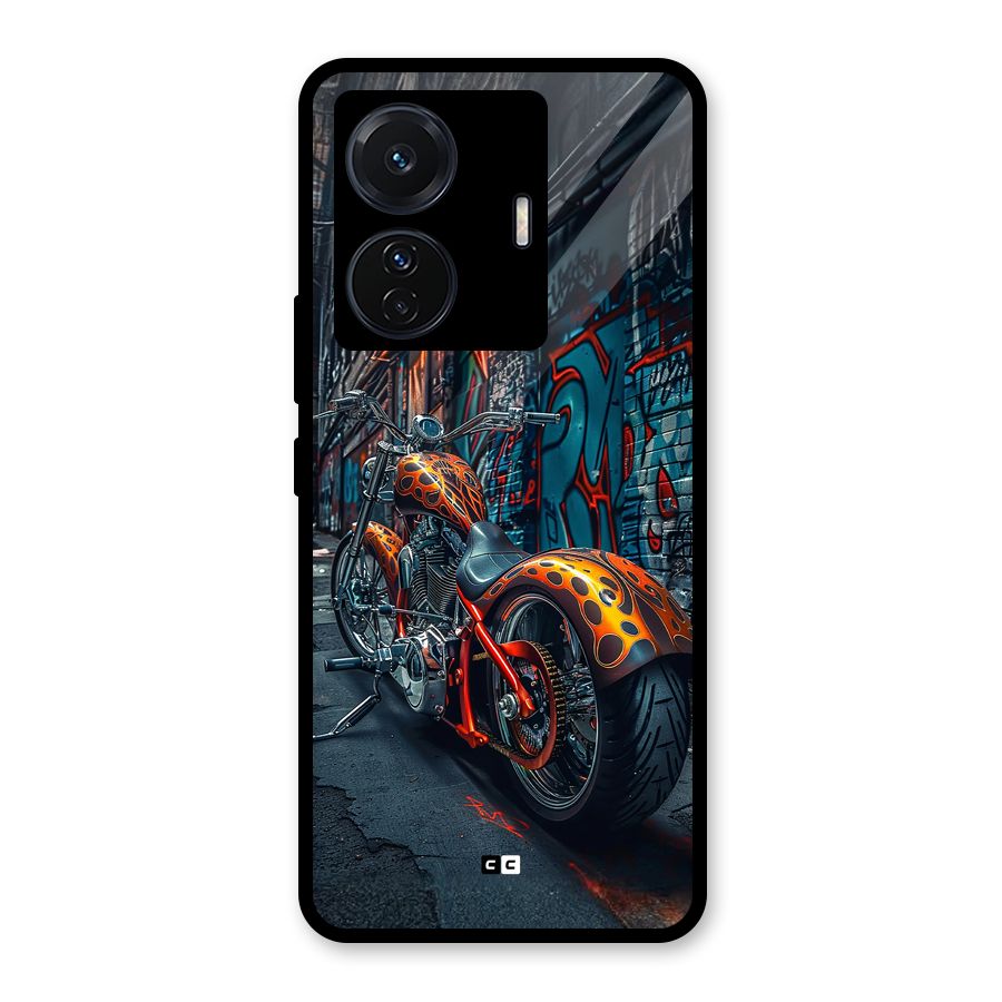 Orange Fatbike Glass Back Case for Vivo T1 Pro