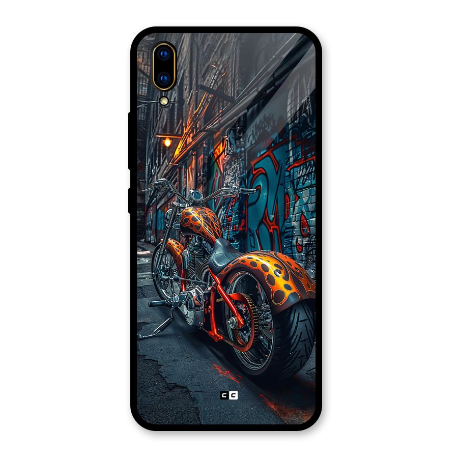 Orange Fatbike Glass Back Case for Vivo V11 Pro