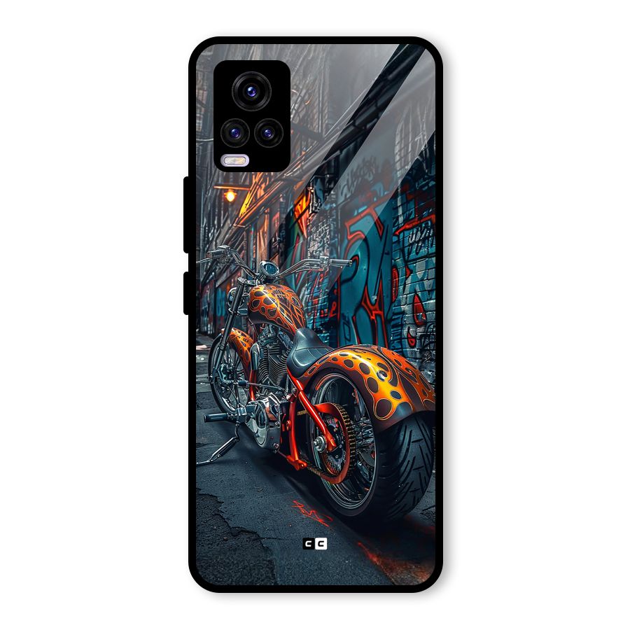 Orange Fatbike Glass Back Case for Vivo V20 2021