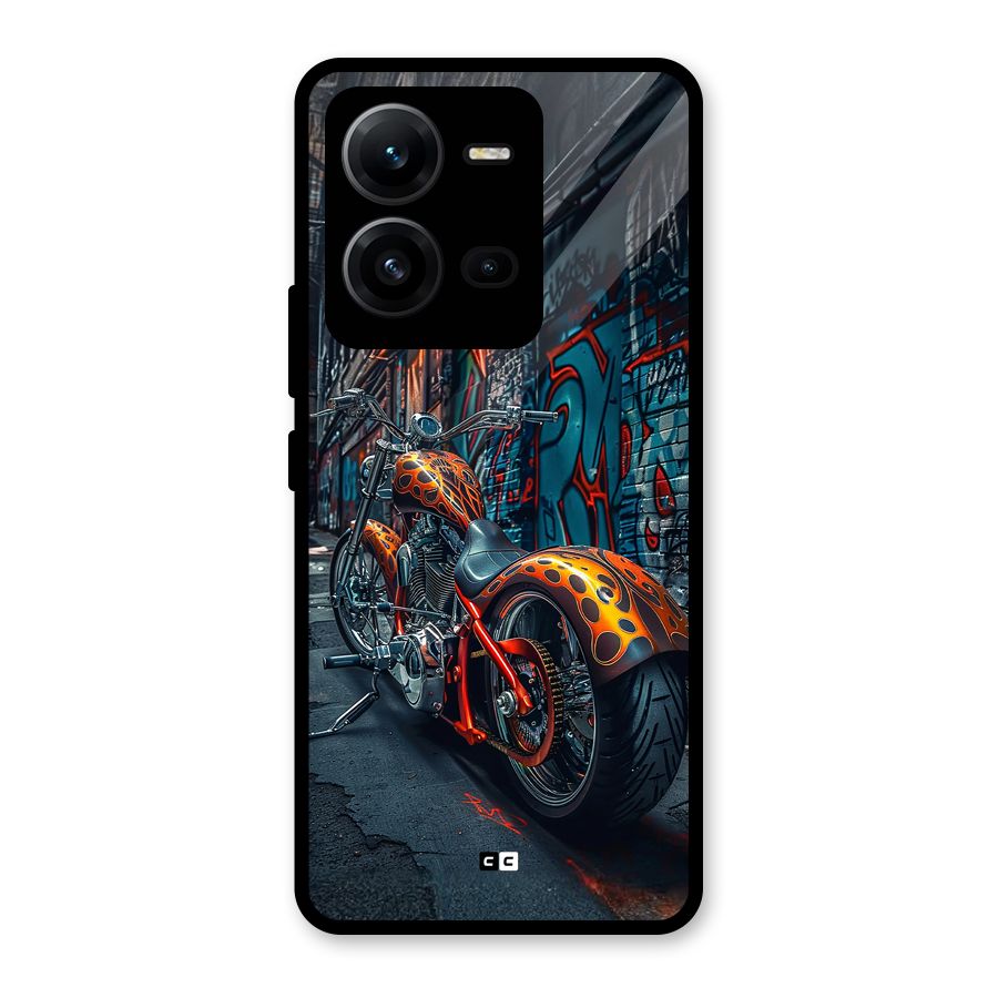 Orange Fatbike Glass Back Case for Vivo V25