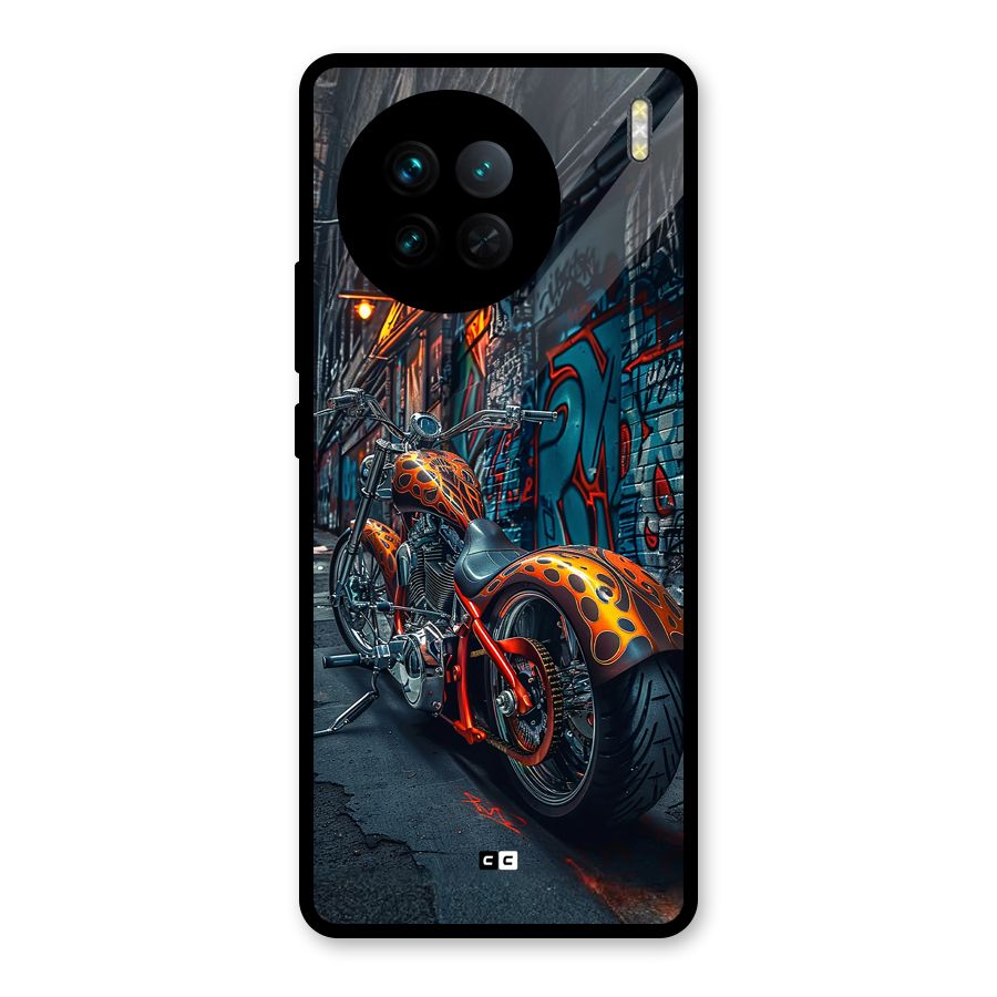 Orange Fatbike Glass Back Case for Vivo X90