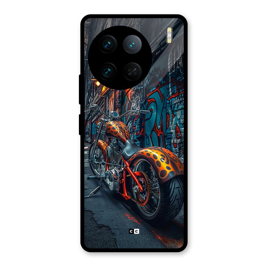 Orange Fatbike Glass Back Case for Vivo X90 Pro