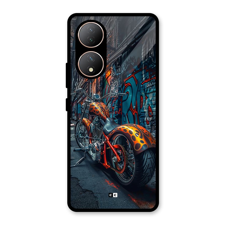 Orange Fatbike Glass Back Case for Vivo Y100