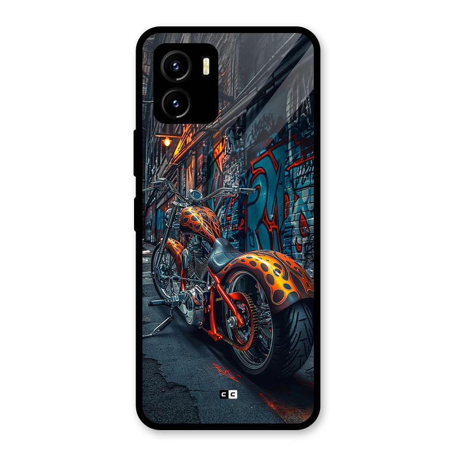 Orange Fatbike Glass Back Case for Vivo Y15s
