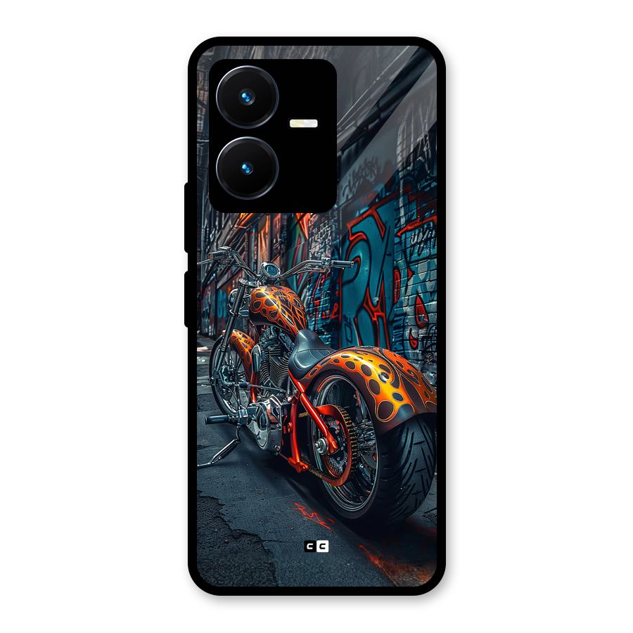 Orange Fatbike Glass Back Case for Vivo Y22