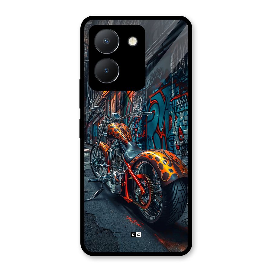 Orange Fatbike Glass Back Case for Vivo Y36