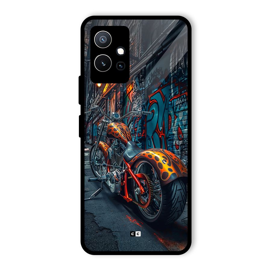 Orange Fatbike Glass Back Case for Vivo Y75 5G