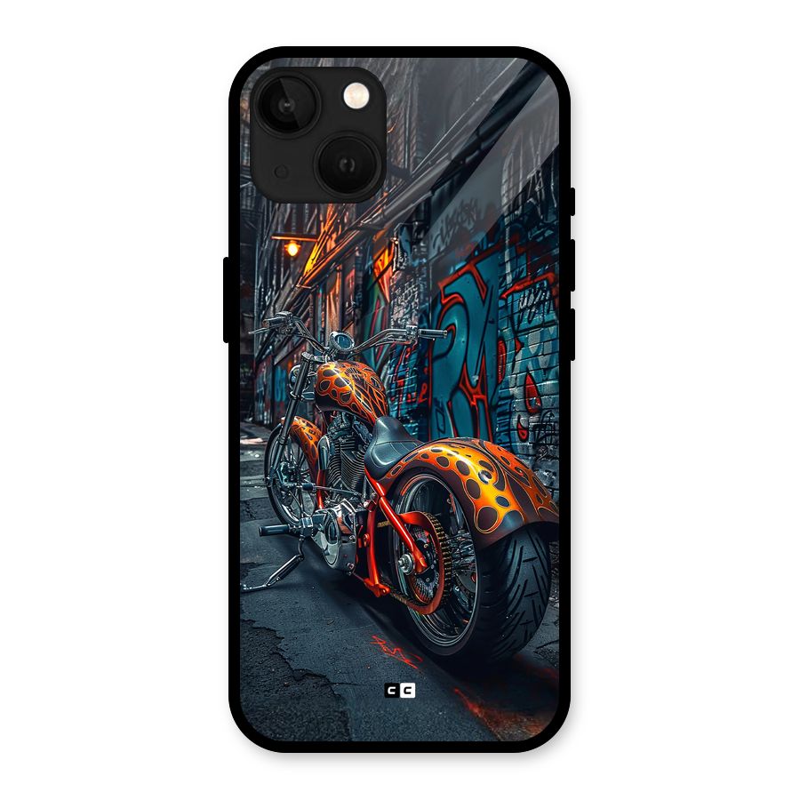Orange Fatbike Glass Back Case for iPhone 13