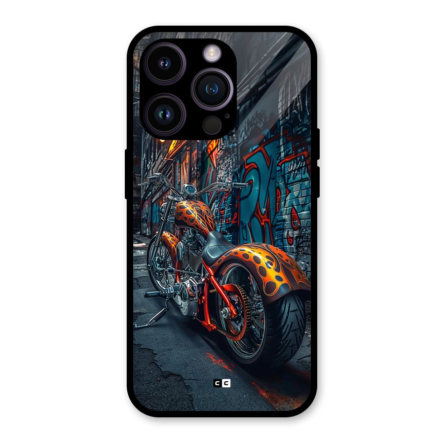 Orange Fatbike Glass Back Case for iPhone 14 Pro